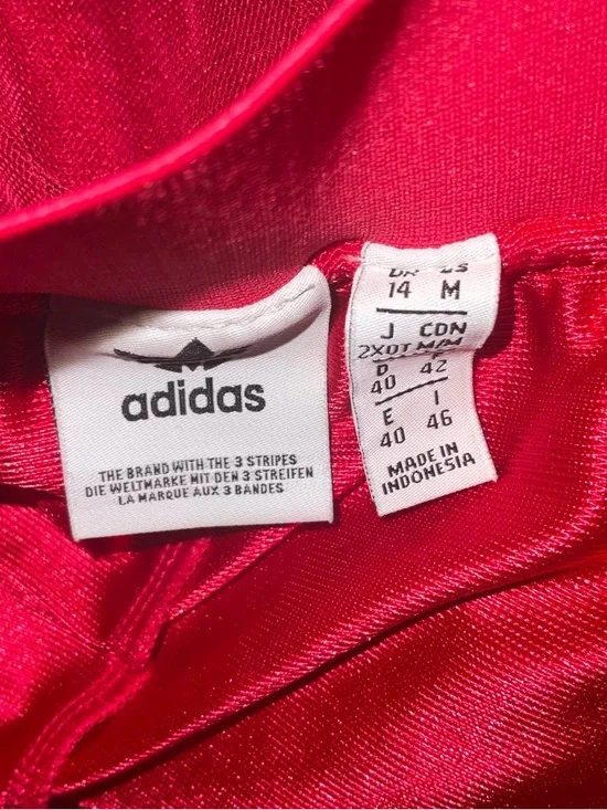 adidas Red Tulle Maxi Skirt with White Sport Stripes - Picture 6 of 9